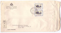 STORIA  POSTALE - SAN MARINO - ANNO 1979 - UFFICIO FILATELICO DI STATO - GIRLANDO VINCENZA - RACCOMANDATA N° 3495 - - Briefe U. Dokumente