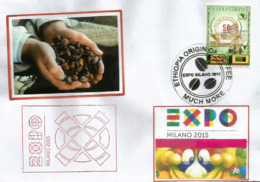 ETHIOPIA. UNIVERSAL EXPO MILANO 2015, Origin Of Coffee,  Letter From The Ethiopian Pavilion, With Stamps Of Ethiopia. - 2015 – Milán (Italia)