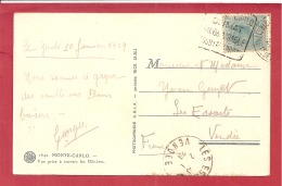 Y&T N°84    MONTE CARLO      Vers   FRANCE 1929   VOIR 2 SCANS - Cartas & Documentos