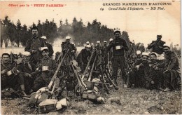 Grandes Manoeuvres D'automne  Grand'halte D'infanterie - Gros Plan - Carte Postée Envoyée De BLIGNY LE SEC (21) - Maniobras