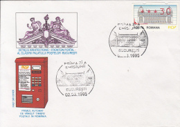 FIRST ROMANIAN STAMPS ATM, COVER FDC, 1995, ROMANIA - FDC