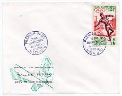 WALLIS ET FUTUNA - ENVELOPPE 1er JOUR - FDC - JEUX OLYMPIQUES DE TOKYO - TAMPON PREMIER JOUR A MATA-UTU - 1964 - - FDC