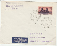 Nouméa à Wallis 1957 - 1er Vol -  Calédonie - Ertsflug Inaugural Flight - Lettre - Cartas & Documentos