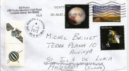 New Horizons ! Planête PLUTO,  Lettre USA, Adressée ANDORRA, Avec Timbre à Date Arrivée - North  America