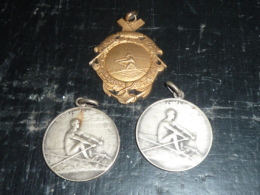 LOT DE 3 MEDAILLE ANCIENNE AVIRON - Aviron