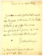 CHATEAUBRIAND François René Vicomte De (1768-1848), écrivain, Homme Politique. - Andere & Zonder Classificatie