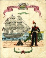 Lettre Avec Texte Daté De 1856 Et Superbe Vignette Colorée. - TB / SUP. - Legerstempels (voor 1900)