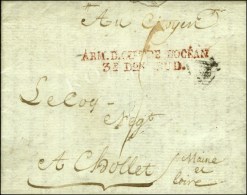 ARM DE CTE DE L'OCEAN / 3e Don SUD Rouge (en Arrivée) Sur Lettre Avec Texte Daté De Paris Le 11... - Legerstempels (voor 1900)