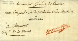 7 / MEZIERES Sur Lettre Avec Franchise Rouge Agent Supérieur Militaire / Près L'armée De... - Legerstempels (voor 1900)