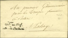 Franchise Ordeur En Chef / Arm. De Batavie Sur Lettre En Franchise Adressée Au Commissaire Pour Les Troupes... - Legerstempels (voor 1900)