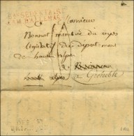 Bau SEDENTAIRE / ARM. D'ALLEMAGNE Rouge Sur Lettre Avec Texte Daté De Mayence Le 23 Mars 1812 Pour... - Legerstempels (voor 1900)