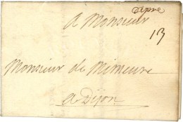 Marque Manuscrite '' D'Ypre '' Sur Lettre Avec Texte Daté Au Camp De Loo Le 15 Juin 1706. - TB / SUP. - R.  ... - Legerstempels (voor 1900)