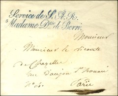 ' Service De S.A.R. / 5 Madame Dsse De Berri ' (S N° 4148a) Sur Enveloppe Avec Texte Daté De Paris Le 18... - Burgerlijke Brieven Zonder Portkosten