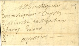 '' Chateaudun '' + '' En Cour '' Sur Lettre Avec Texte Daté De Châteaudun 1709. - TB / SUP. - RR. - Burgerlijke Brieven Zonder Portkosten