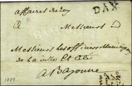 DAX + '' Affaires Du Roy '' Sur Lettre Avec Texte Daté 1789. - TB / SUP. - R. - Burgerlijke Brieven Zonder Portkosten