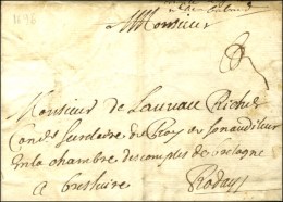 Lettre Avec Texte Daté De La Rochelle 1696 Et Contreseing De Franchise '' Roday ''. - TB. - R. - Burgerlijke Brieven Zonder Portkosten
