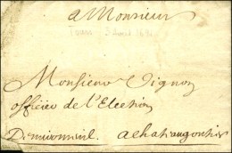 Lettre Avec Texte Daté De Tours 1691 Et Contreseing De Franchise '' De Miromesnil ''. - TB. - R. - Burgerlijke Brieven Zonder Portkosten