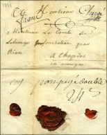 '' Franc'' + '' Chargé '' Sur Lettre Avec Texte Daté De Paris Le 10 Mars 1778 Adressée... - 1701-1800: Voorlopers XVIII