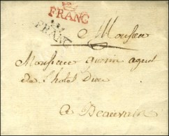 FRANC Couronné Rouge (21 Mm) + FRANC Couronné Noir Sur Lettre Avec Texte Daté De Paris Le 20... - 1701-1800: Voorlopers XVIII