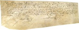 Reçu Du Directeur De La Poste De Paris Daté Du 7 Juin 1577 Signé Jacques De Paris, Qui... - ....-1700: Voorlopers