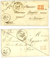 Lot De 2 Lettres Avec Cursive 69 / Champagney + P.P. Càd T 13 LURE 4 MARS 1839, Càd T 13 BELFORT 30... - Andere & Zonder Classificatie