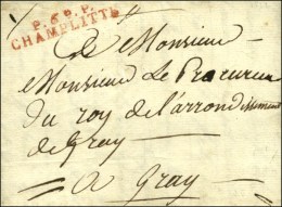 P. 69.P. / CHAMPLITTE Rouge Sur Lettre Avec Texte Daté De Percey Le Grand. 1822. - SUP. - Andere & Zonder Classificatie