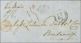 Imprimé De Madras Pour La France, Marque D'échange GB 1F80 Et Taxe Tampon 15c Rouge. 1862. - TB /... - Andere & Zonder Classificatie