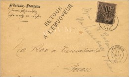 Càd PAPEETE / TAÏTI / CG N° 50 Sur Lettre Pour Rueu. Griffe Locale RETOUR / A L'ENVOYEUR. 1892. -... - Andere & Zonder Classificatie