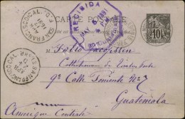 Càd NOUVELLE CALEDONIE / NOUMEA Sur Entier 10c Pour Le Guatemala. Au Recto, Cachet De Passage SAN FRANCISCO... - Andere & Zonder Classificatie