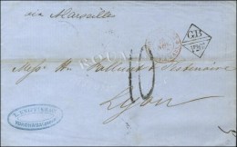 Lettre En Double Port Avec Texte Daté De Yokohama Le 6 Octobre 1868 Pour Lyon, Au Recto Marque... - Andere & Zonder Classificatie
