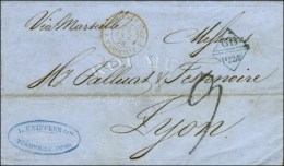 Lettre Avec Texte Daté De Yokohama Le 25 Août 1864 Pour Lyon, Au Recto Marque D'échange Bleue... - Andere & Zonder Classificatie