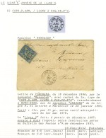 Càd CORR. D. ARM. / LIG. S PAQ. FR. N° 3 18 DEC. 86 / N° 90 Sur Lettre Pour Paris Avec Mention... - Maritieme Post