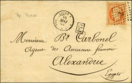 Ancre / N° 23 Càd LIGNE V / PAQ. FR. N° 3 Sur Lettre De Marseille Pour Alexandrie. 1868. - SUP. - Maritieme Post