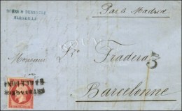 ESTRANGERO / BARCELONA / N° 17 (infime Def) Sur Lettre 2 Ports De Marseille Pour Barcelone. 1861. - TB. - Maritieme Post