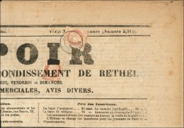 Oblitération Typo / N° 51 + N° 51 Obl. Càd RETHEL Sur Journal Entier L'Espoir. 1876. - TB. -... - Kranten
