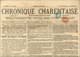 Oblitération Typo / N° 50 + 52 Sur La Chronique Charentaise. 1876. - TB / SUP. - Kranten