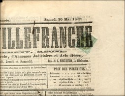 Oblitération Typo / N° 39 Sur Le Journal De Villefranche. 1871. - TB / SUP. - R. - Kranten