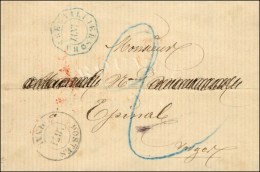 Cachet Télégraphique Bleu RAMBERVILLERS * Sur Lettre Avec Texte Partiel De '' Fraypertuis Près... - Brieven En Documenten