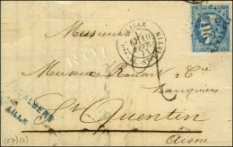 GC 2046 / N° 46 Càd LILLE / Qer PL ST MARTIN 10 FEVR. 71 Sur Lettre Pour St Quentin, Taxe Tampon 2... - 1859-1959 Brieven & Documenten