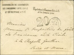 Cachet PARIS 3 FEVR. 71 Sur Lettre En Franchise De La Commission De Liquidation De L'ancienne Liste Civile Et Du... - 1859-1959 Brieven & Documenten