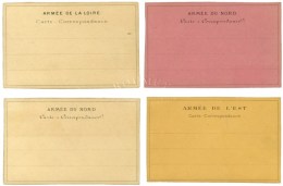 Lot De 4 Cartes De Correspondances Neuves Armée De La Loire, Du Nord (2 Types) Et De L'Est. - TB / SUP. - Oorlog 1870