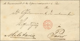 Càd Rouge RECETTE PRINCIPALE / SEINE 6 FEVR. 71 Sur Lettre Avec Texte Daté De Versailles Le 5... - Oorlog 1870