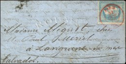 Càd Rouge PARIS (SC) 31 OCT. 70 / N° 29 Sur Lettre Pour Luc-sur-Mer (13), Au Verso Càd De Passage... - Oorlog 1870