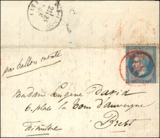 Càd Rouge PARIS (SC) 25 OCT. 70 / N° 29 Sur Lettre Pour Brest (Finistère). Au Verso, Càd... - Oorlog 1870