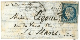 Etoile 18 / N° 37 Càd PARIS / R. D'AMSTERDAM 26 OCT. 70 Sur Lettre Pour Le Mans. Càd... - Oorlog 1870