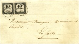 Càd T 15 VIHIERS (47) / Taxe N° 1 Paire Sur Devant De Lettres En Double Port Local. 1859. - TB / SUP. -... - 1859-1959 Brieven & Documenten