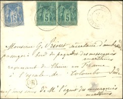Càd T 18 MORET / HAUTE- SAÔNE / N° 75 (2) + 90 Sur Lettre Adressée à L'escale De... - 1876-1878 Sage (Type I)