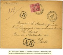 Càd LA GUERCHE DE BRETAGNE / ILLE ET VILAINE / N° 98 Sur Lettre Recommandée Au 1er échelon... - 1876-1878 Sage (Type I)