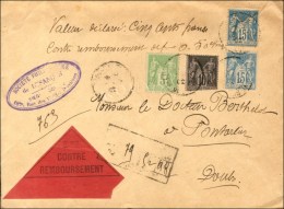 Càd BESANCON / DOUBS / N° 89 + N° 101 (2) + N° 106 Sur Envoi Contre Remboursement De 79g.... - 1876-1878 Sage (Type I)