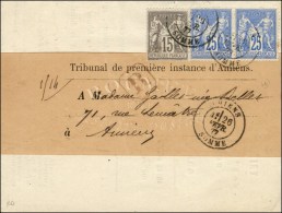 Càd T 18 AMIENS / SOMME / N° 77 + N° 78 Paire Sur Lettre Recommandée Locale.1877. - TB. - R. ... - 1876-1878 Sage (Type I)